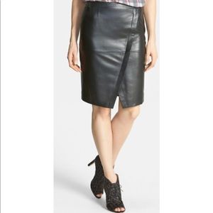 Halogen genuine leather skirt